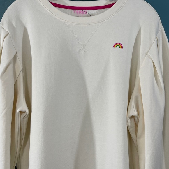 Terez Sugar Swizzle Rainbow Sweatshirt Off White Size L - Picture 4 of 9